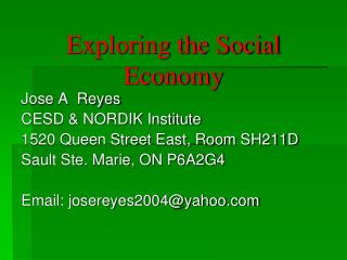 Exploring the Social Economy