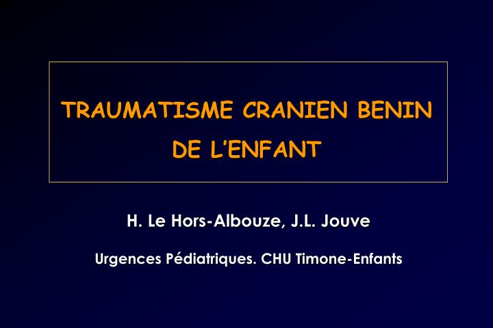 traumatisme cranien benin de l enfant