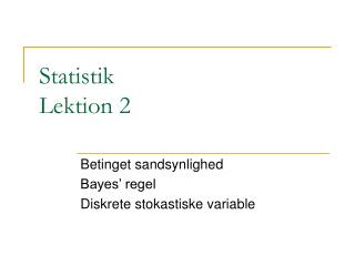 statistik lektion 2