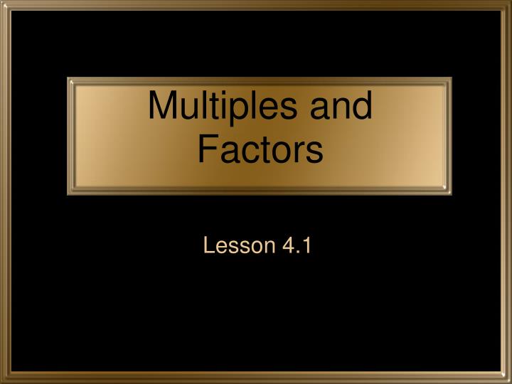 multiples and factors