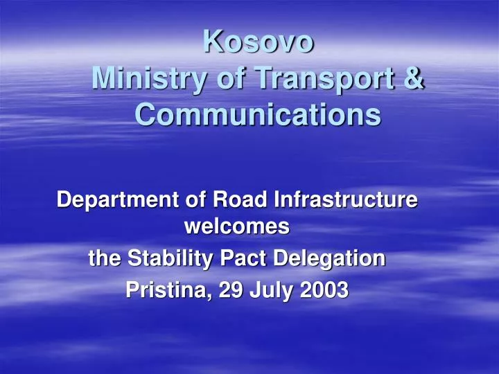 kosovo ministry of transport communications