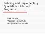 Defining and Implementing Quantitative Literacy Programs - slide 1