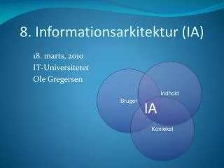 8. Informationsarkitektur (IA)