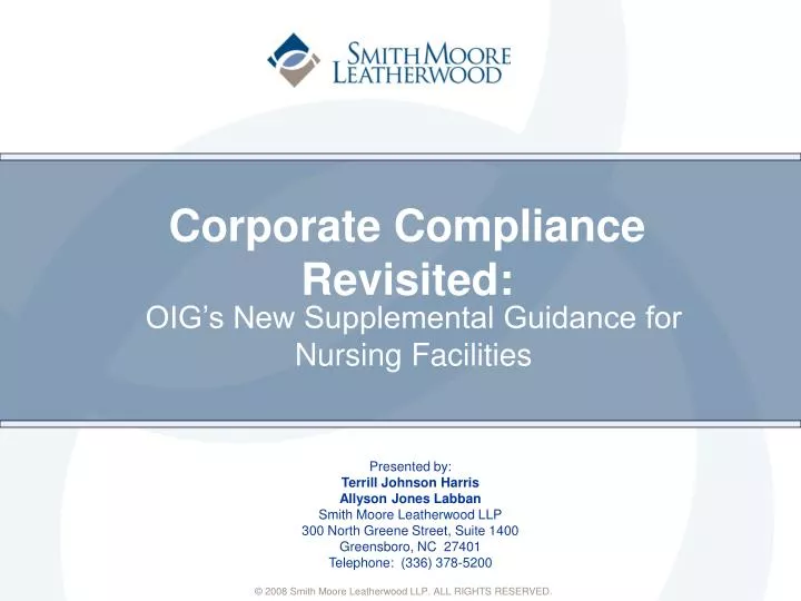 corporate compliance revisited