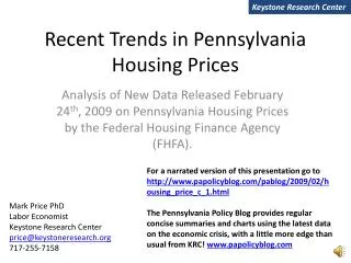 Recent Trends in Pennsylvania Housing Prices