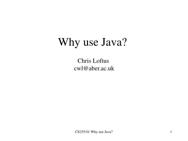why use java