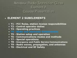 Amateur Radio Technician Class Element 2 Course Presentation