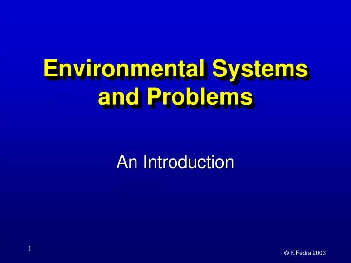 environmental systems and problems