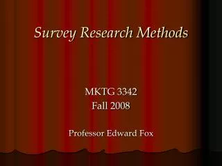 Survey Research Methods