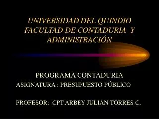 universidad del quindio facultad de contaduria y administraci n