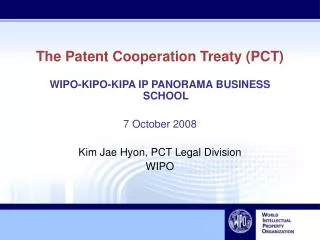 The Patent Cooperation Treaty (PCT)