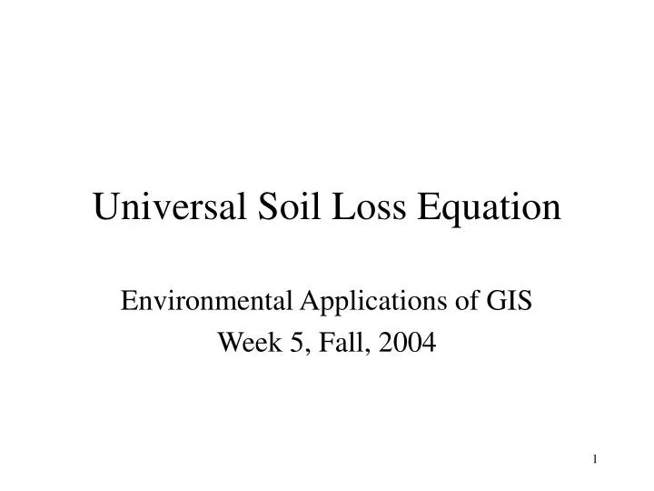 universal soil loss equation