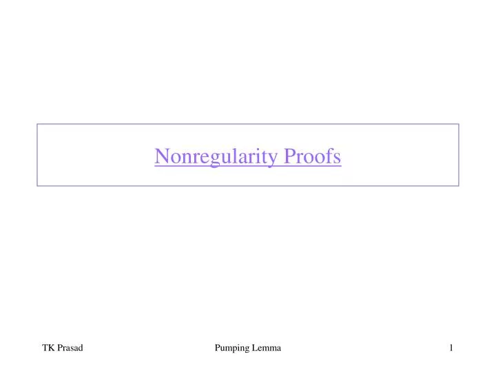 nonregularity proofs