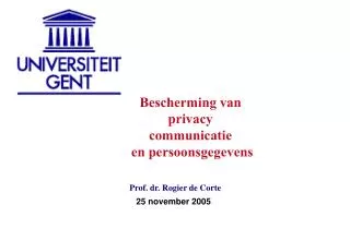 Bescherming van privacy communicatie en persoonsgegevens