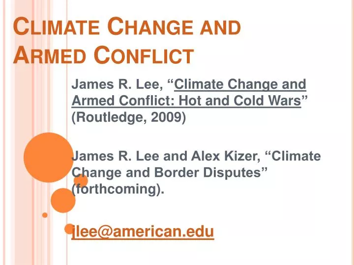 climate change and armed conflict
