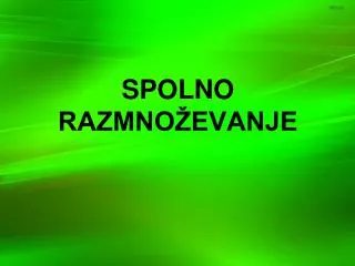 SPOLNO RAZMNOŽEVANJE