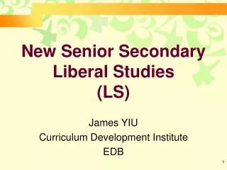 New Senior Secondary Liberal Studies (LS)