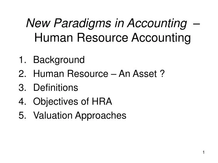 new paradigms in accounting human resource accounting