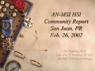 AN-MSI HSI Community Report San Juan, PR Feb. 26, 2002