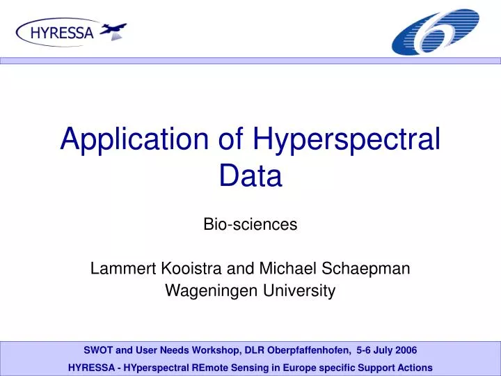 application of hyperspectral data