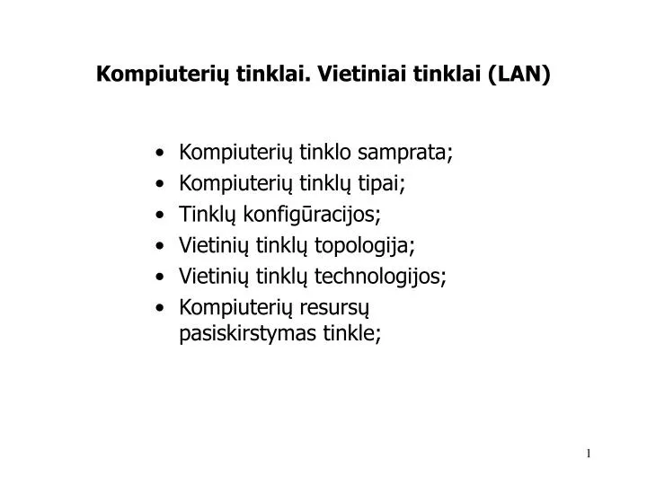 kompiuteri tinklai vietiniai tinklai lan