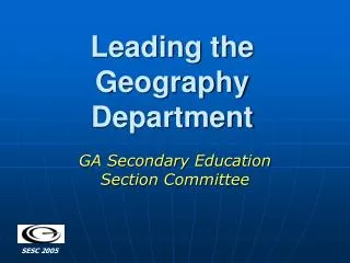 Leading the Geography Department