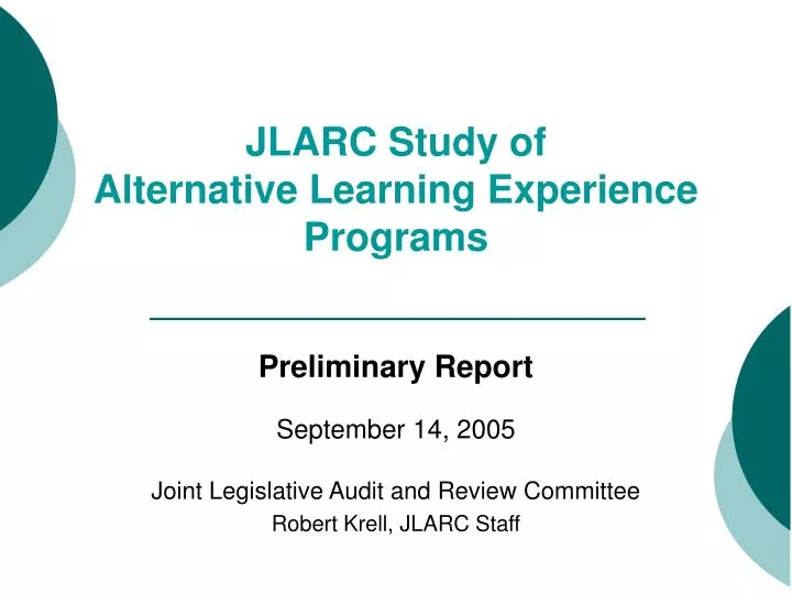 jlarc study of alternative learning experience programs