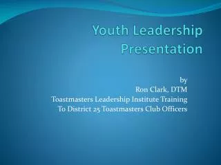 Youth Leadership Presentation