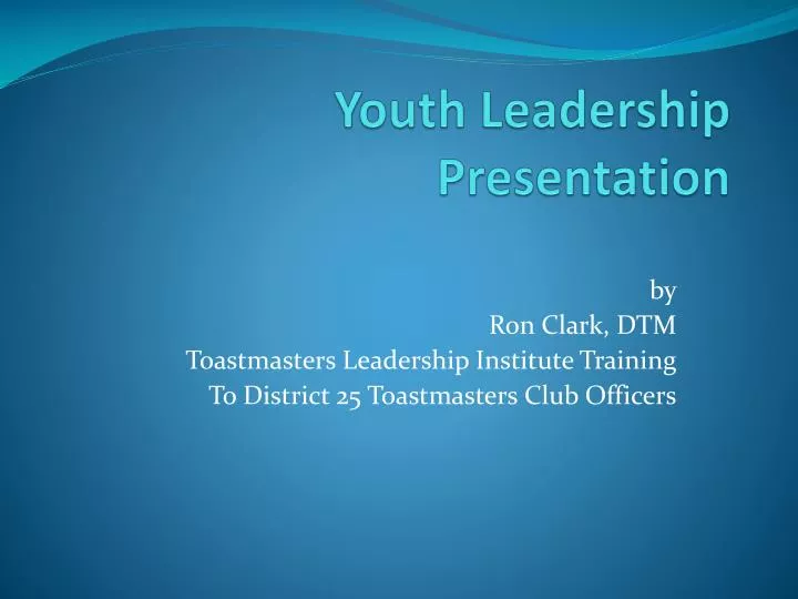 youth leadership presentation