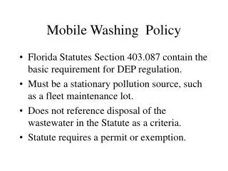 Mobile Washing Policy