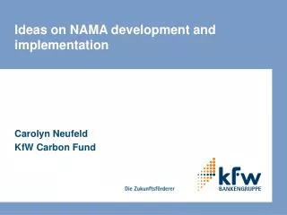 Ideas on NAMA development and implementation