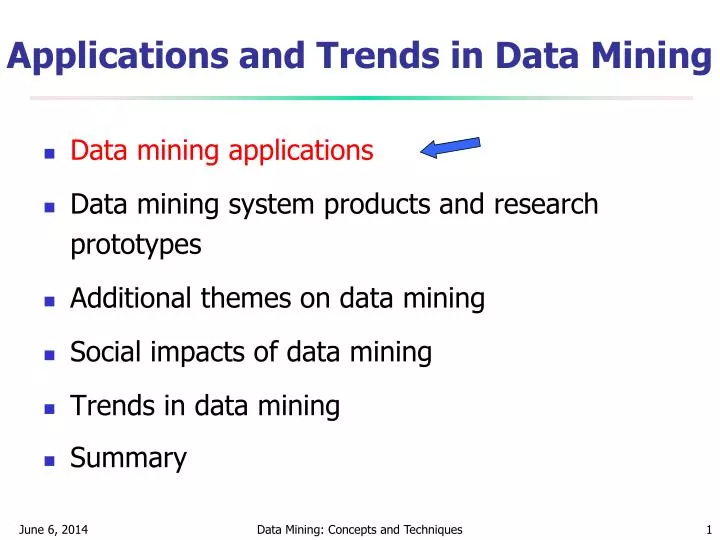applications and trends in data mining