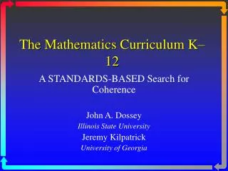 The Mathematics Curriculum K–12