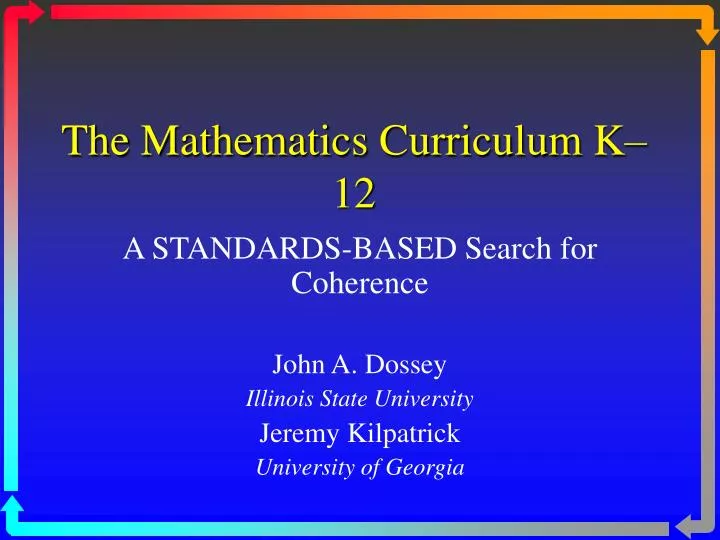 the mathematics curriculum k 12