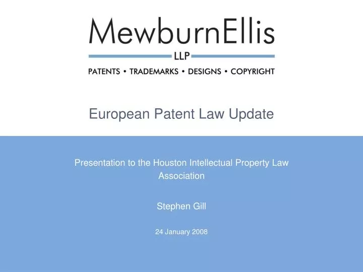 european patent law update
