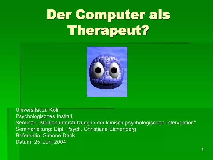 der computer als therapeut