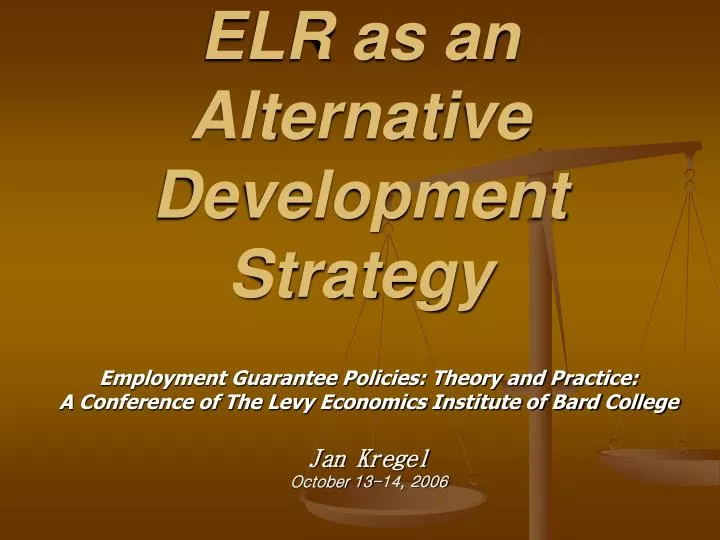 elr as an alternative development strategy