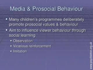 Media &amp; Prosocial Behaviour