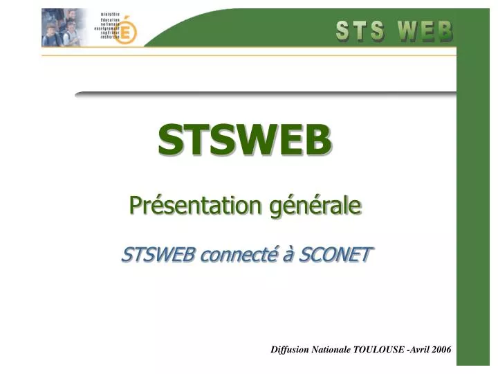 stsweb pr sentation g n rale stsweb connect sconet