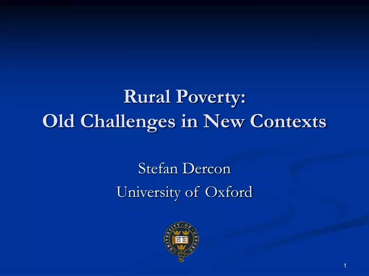 rural poverty old challenges in new contexts