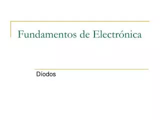 fundamentos de electr nica