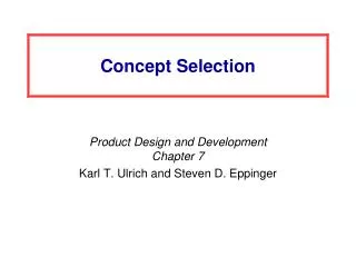 Concept Selection
