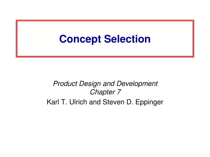 concept selection
