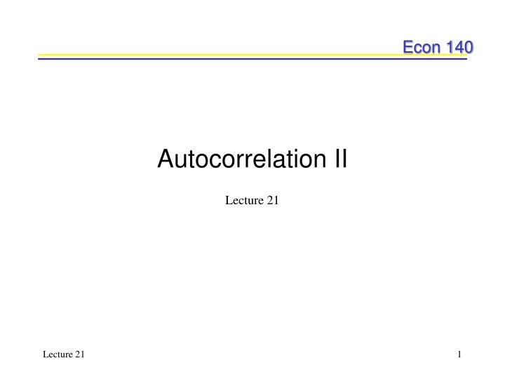 autocorrelation ii