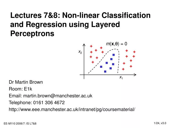 lectures 7 8 non linear classification and regression using layered perceptrons