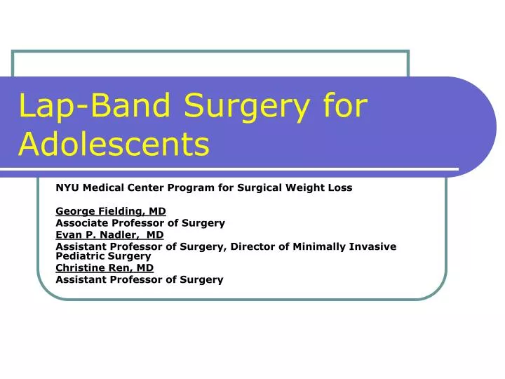 lap band surgery for adolescents