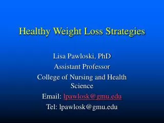 Healthy Weight Loss Strategies