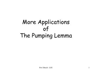 More Applications of The Pumping Lemma