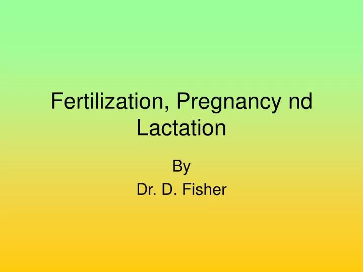 fertilization pregnancy nd lactation