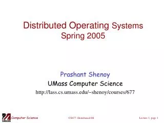 distributed operating systems spring 2005